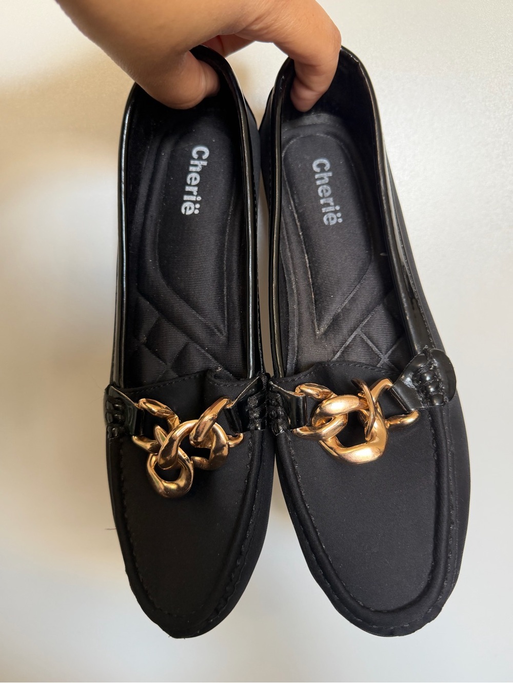 Black Chain-Link Loafers